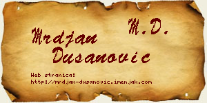 Mrđan Dušanović vizit kartica